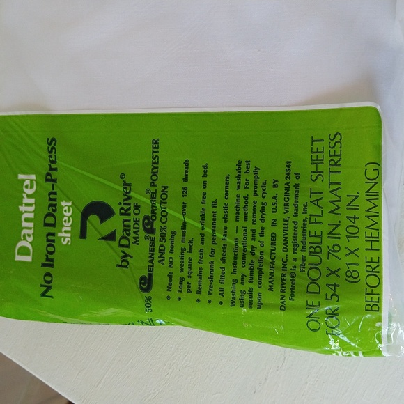 Vintage Dantrel No Iron Dan-Press One Double Flat Sheet NWT - Picture 4 of 5